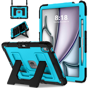 Capa Resistente de Silicone e PC para iPad Air 13 M2 M3 2024 2025 com Suporte Dobrável, Suporte Magnético para Caneta e Alça de Ombro OEM ODM - Product Image 1