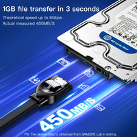 SAMZHE Cable SATA 3.0 en ángulo de 0.5m para Disco Duro, Cable de Conexión para Disco Duro Externo, Cable Serial para Unidad Óptica, Cable de Doble Canal