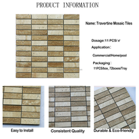 Hond pierre travertin mosaïque carreaux personnalisé fond décoration murale beige travertin mosaïque carreaux