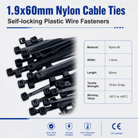 Attaches-câbles autobloquants en nylon 1,9x60mm, mini serre-câbles 1,9mm de large et 60mm de long, attaches en plastique pour le regroupement d'électronique