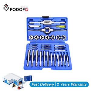 Juego de Machos y Terrajas Podofo de 32 Piezas, Métrico, M3-M12, Herramienta Manual para Roscado, de Alta Calidad, Acero Aleado Integral - Product Image 1