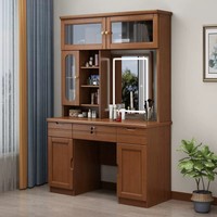 Bureau en bois massif de haute qualité, personnalisable, avec étagère intégrée, tiroirs, étagères, style simple et moderne, bureau pour étudiants à domicile