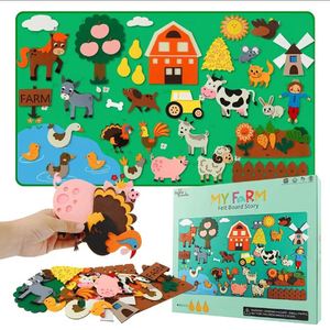 Libro de Actividades Sensoriales Montessori para Educación Temprana, Autismo, Animales de Granja, Pegatinas, Manualidades, Tablero de Actividades 3D de Fieltro, Kit de Juguetes para Edades de 25 a 36 Meses - Product Image 1