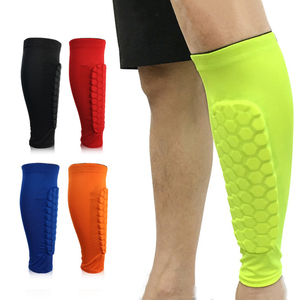 Honeycomb Soccer Shin Guards Padded Calf Compression Sleeves Supports for Shin <strong>Splint</strong> - Product Image 1