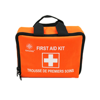 Gauke Orange Nylon First Aid Kit 21x16.5x7.5cm Tas Portabel Kecil untuk Perjalanan Darurat di Luar Ruangan