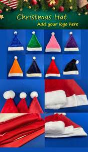 Chapeau de Père Noël en velours imprimé sur mesure-Souvenir de fête de Noël de luxe - Product Image 3