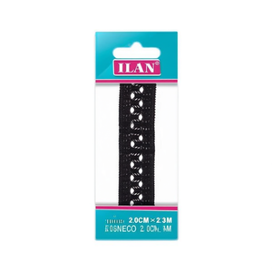 Strisce di pizzo 2 cm x 23 m nere per artigianato e cucito - Product Image 1