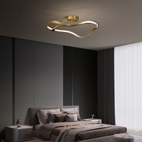Lámpara minimalista de cobre, lámpara de dormitorio de lujo, lámpara de techo, luz de techo de estudio minimalista moderna