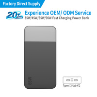 Batería Externa Portátil de Viaje con Salida USB Tipo C, 35W 45W 65W 10000mAh 20000mAh, Estilo Único, Venta al Por Mayor