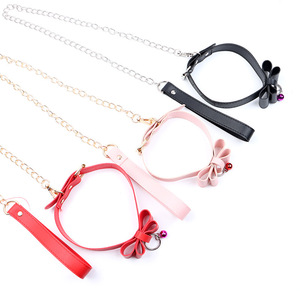 สร้อยคอหนังพร้อมโบว์และกระดิ่งสำหรับผู้หญิง เครื่องประดับแฟชั่น - Product Image 4