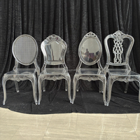 Chaise Chiavari en résine transparente moderne, style roi, chaise en acrylique transparente pour mariage, vente chaude