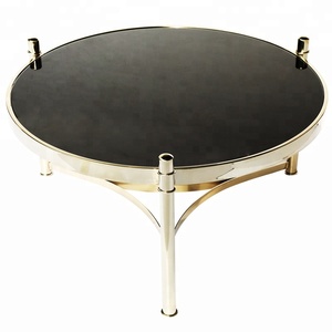 Venta caliente <span class=keywords><strong>muebles</strong></span> de metal pequeño juegos de mesa de oro color de rosa redonda mesa de café - Product Image 2