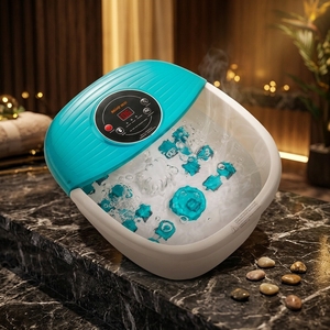 Einfach zu Bedienende Fußbad-Massage-Maschine mit Sprudelmassage-Rollen und Badesalz-Kräuter-<span class=keywords><strong>Bok</strong></span> zur Fußentspannung - Product Image 1