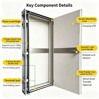 Porte Acoustique à Double Battant Y-H Acoustics (Porte Mère-Fils) – Porte de Sécurité Acoustique pour Usage Industriel et Commercial