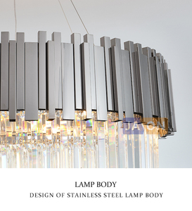 Lustre LED suspendu en cristal au design moderne, couleur jaune or et chromé, produit de luxe, éclairage d'intérieur, luminaire décoratif de plafond - Product Image 6
