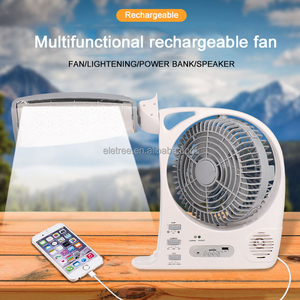 Eletree Fp-335-S Petit ventilateur <span class=keywords><strong>radio</strong></span> FM portable vintage rechargeable <span class=keywords><strong>solaire</strong></span> LED avec carte TF USB et télécommande - Product Image 3