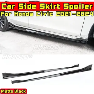 Faldones Laterales Estilo MUGEN en Negro Mate para Honda Civic 11ª Gen. 2021-2024, Accesorios para Auto - Product Image 1