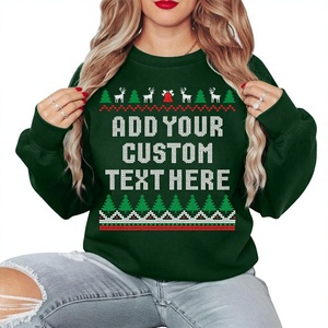 Sweat-shirt de Noël personnalisé avec logo, unisexe, texte de fête imprimé, pull à col rond graphique personnalisé pour femmes - Product Image 2