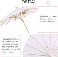 Parasol pliant artisanal classique en papier huilé blanc, style japonais et chinois, 24 baleines, pour la danse, les mariages, les fêtes et la photographie