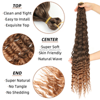 Rambut Crochet Deep Wave Grosir, Rambut Kepang Keriting Deep Wave Panjang 30 Inch, Rambut Crochet Keriting Sintetis Lembut untuk Wanita