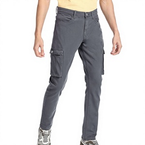 Pantalon cargo en toile légère de haute qualité pour hommes, coupe droite empilée, impression personnalisée et design respirant - Product Image 1