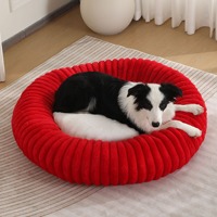 Nouveau lit rond pour chien de luxe confortable, lavable, tapis pour chat, coussin chaud pour animaux de compagnie, solide, moderne, durable, réglable en polyester