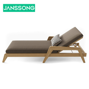 Muebles de Exterior de Estilo Nórdico Janssong, Mesa de Madera de Teca para Patio, Tumbona de Playa Tapizada Impermeable para Exteriores - Product Image 3