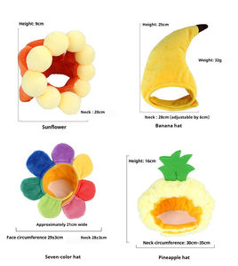 Bonitos y divertidos sombreros de poliéster para mascotas y tocados Diseño de girasol Pelucas de Halloween para gatos Perros - Product Image 6