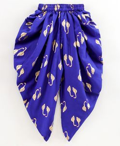 Twisha – Ensemble ethnique élégant pour filles, haut imprimé à col licou et pantalon dhoti vert et bleu (6 mois à 14 ans) - Product Image 4