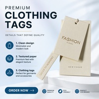 Étiquettes volantes personnalisées pour vêtements, étiquettes en papier doré et crème avec cordon pour l'image de marque des vêtements