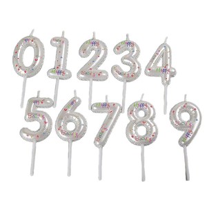 Candele a Forma di Numero Bianche con Gradiente Rosa, Blu, Oro, Stile Ins, per Decorazione Torte di Compleanno, <span class=keywords><strong>Caramelle</strong></span> per Feste e Pasticceria - Product Image 6