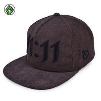Casquette Snapback 5 Panneaux Personnalisable avec Logo Brodé 3D, en Corduroy, Style Hip Hop, pour Sport, Plein Air, Plage, Voyage, Réglable, Unisexe