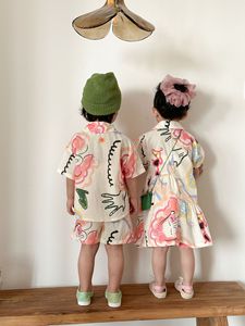 Ensembles 2 pièces imprimés pour enfants, collection été 2026, pour sœurs et frères, vente en gros - Product Image 2