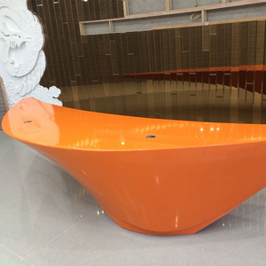 Bàn tiếp tân thương mại hình dạng độc đáo màu cam toàn bộ mảnh bàn tiếp tân thiết kế đồ nội thất - Product Image 5