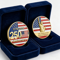 Pièces de monnaie commémoratives personnalisées en or, collection patriotisme, marchandises américaines, 250e anniversaire des États-Unis, pièces de monnaie souvenir en métal