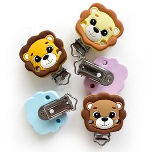 Wholesale <b>Custom</b> BPA Free Food Grade Soft Toy Non-Toxic Cartoon Lion Animal Silicone Baby Teething <b>Pacifier</b> Clip EN71/CPSIA/AU - Product Image 2