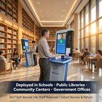 Kioscos de Autopago para Bibliotecas HAUMR, Estación de Préstamo de Libros con Pantalla Táctil, Kiosco Automatizado de Autoservicio para Escuelas y Universidades