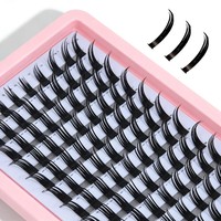 Kit de cils en grappe synthétiques faits à la main DYL Brand avec logo personnalisé, extensions individuelles en faux vison, 0,07 mm, 10 rangées, vente en gros, DIY