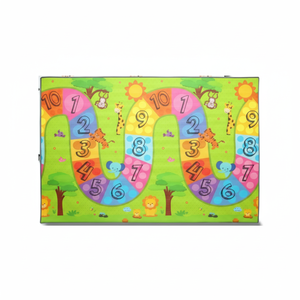 Tapis de jeu double face 100x140x1,5 cm XPE pour bébé, en mousse enroulable, imperméable et non toxique, avec numéro coloré, tapis de voyage funky Road - Product Image 1