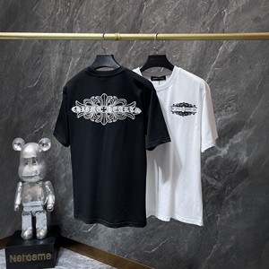 Camiseta de Manga Corta para Hombre, Estilo Urbano Americano, Marca <span class=keywords><strong>CH</strong></span> Crocmen, Cuello Redondo Bordado, de Alta Calidad, Corte Holgado Informal - Product Image 3