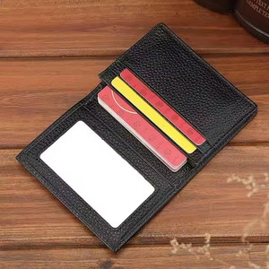 Personnalisé Slim Id Business Name Card Holder Portefeuille Pince à billets Litchi Grain Première couche Cuir de vachette Titulaire de la carte de crédit - Product Image 6