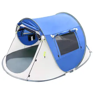 Tenda Pop Up 4 Orang, Tenda Pantai Portabel, Tenda Instan untuk Berkemah-Tahan Air-Pelindung UV Berteduh dengan Ba