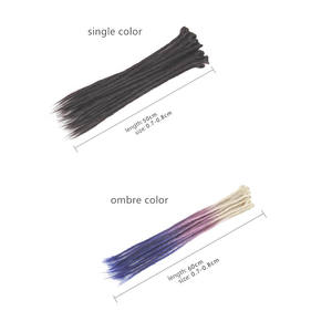 <span class=keywords><strong>Dreadlocks</strong></span> tressées avec enveloppes, extensions capillaires naturelles de 50-60cm de Long, 80 pièces - Product Image 2