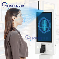 INGSCREEN, quiosco de pago de restaurante de autoservicio, terminal de pago con pantalla táctil de pie, lector de código de barras SDK para publicidad