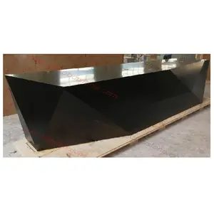 Contemporary polygon acrylic Solid Surface white Reception desk design