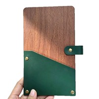 Nouvelle pochette porte-comptes en bois et cuir pour restaurant, café, hôtel, bar – Rangement pour reçus et menus
