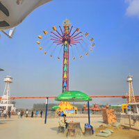 Manèges de fête foraine, équipement de parc d'attractions extérieur coloré, tour de balançoire aérienne, attraction palpitante, balançoire rotative 30-43m 32-36P CE