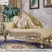 Chaise longue en bois massif de style européen, canapé une place, lit de beauté français, tabouret de bout de lit, chaise impératrice, démontable, haut de gamme