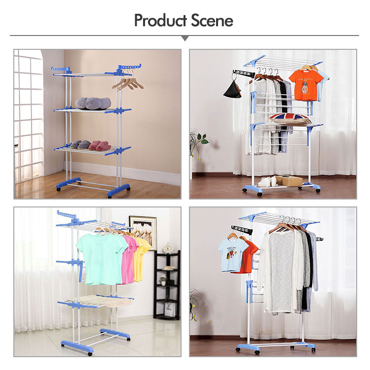 Shoe Cabinet Floor Furniture Foldable Clothes Drying Rack Multifunctional