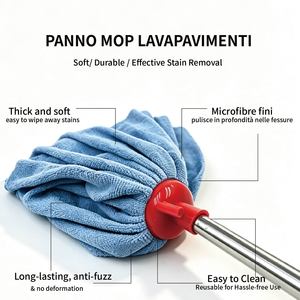 Fregona Max <span class=keywords><strong>Pro</strong></span> Grey Strip Serpillère en tissu synthétique réutilisable avec capuchon rouge, durable pour usage domestique, 20 000+ utilisations, 08011 - Product Image 4